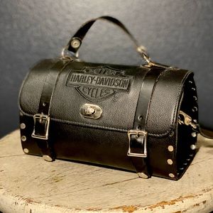 Harley Davidson Barrel Leather Studded Bag